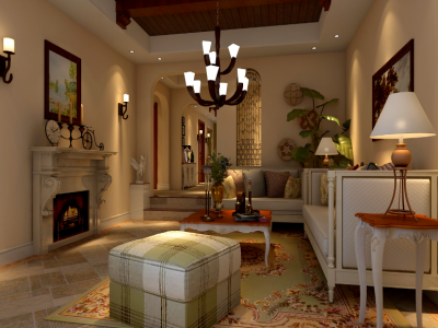 一品嘉园-370㎡-美式风效果图