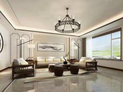 华翔城-102㎡-中式风效果图