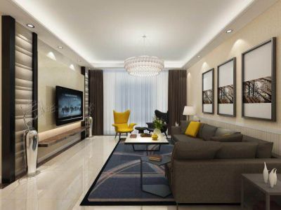 华翔城-89㎡-现代风效果图