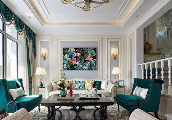 巧用不同元素装饰美式客厅