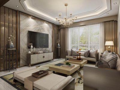 上城丽景-160㎡-中式风效果图