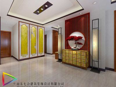 荣盛华府-130㎡-中式风效果图