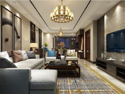 威特天元广场-110㎡-中式风效果图