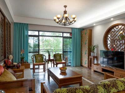 北海庄园-110㎡-中式风效果图