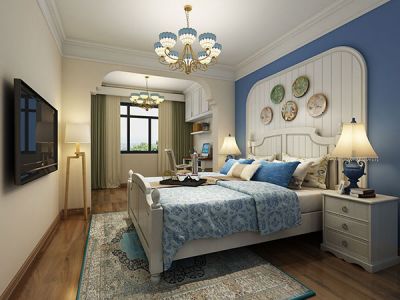 太子湖花园-113㎡-地中海风效果图