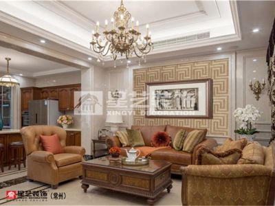 龙湖香醍漫步-300㎡-美式风效果图