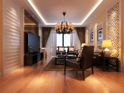 荣昌绿园-108㎡-中式风效果图