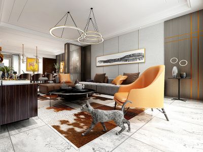 龙湖唐宁one-156㎡-现代风效果图