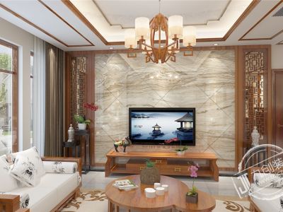 山和院子-206㎡-中式风效果图