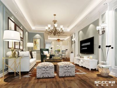 中大青山湖-138㎡-欧式风效果图