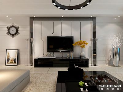 中海朝阳郡-110㎡-现代风效果图