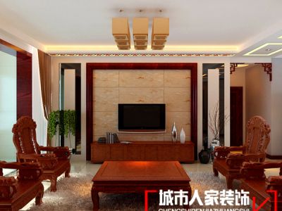 华邦光明世家-100㎡-中式风效果图