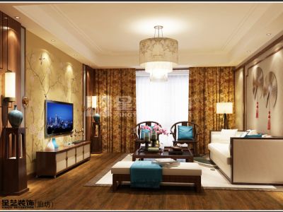 塞纳华府-294㎡-中式风效果图