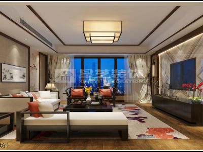 永清国瑞城-320㎡-中式风效果图