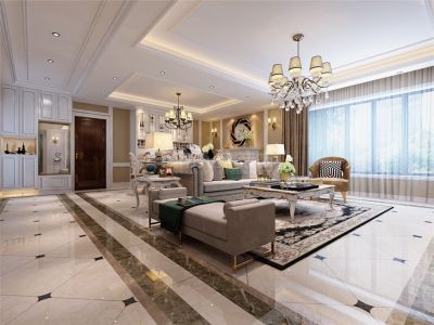 欧罗巴小镇-150㎡-欧式风效果图