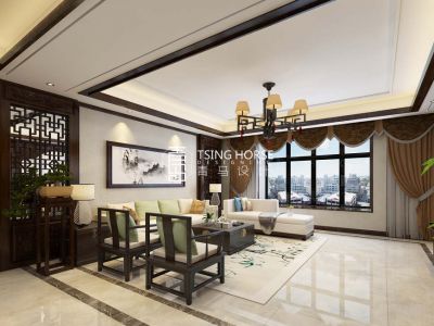 紫薇曲江意境-225㎡-中式风效果图