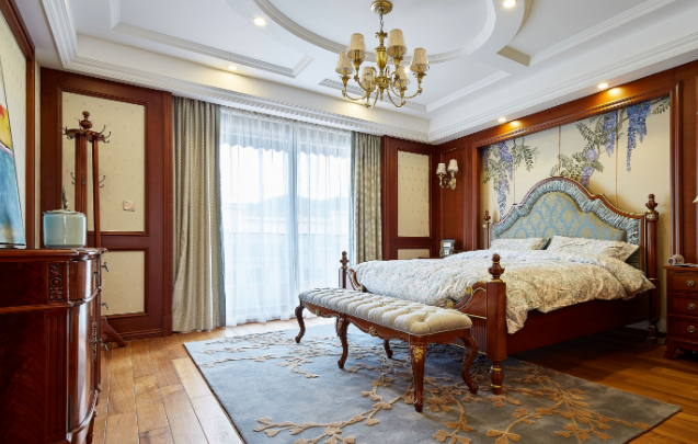 美式风格卧室背景墙设计图片