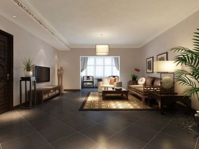 外院家属院-140㎡-中式风效果图