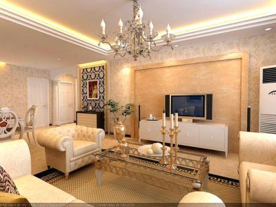 御笔华府-132㎡-欧式风效果图