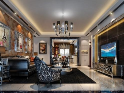 上城骏园-160㎡-现代风效果图