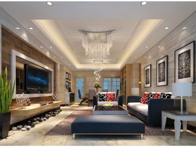 保利大都会-124㎡-现代风效果图