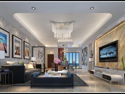 翠林苑-140㎡-现代风效果图