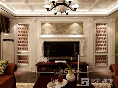 源盛嘉禾-140㎡-美式风效果图