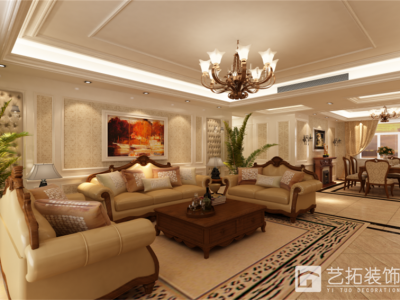 宝石花园-140㎡-欧式风效果图