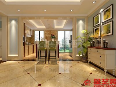 华发蔚蓝堡-280㎡-美式风效果图