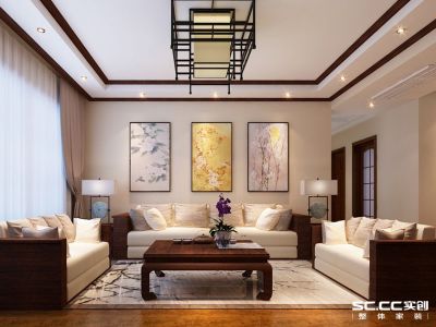 淮矿东方蓝海-180㎡-中式风效果图