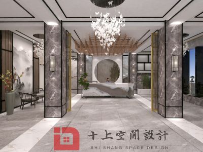 中式风格酒店-1000㎡-中式风效果图