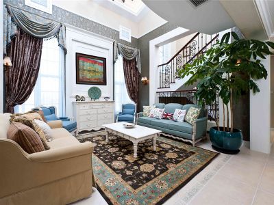 海棠花开-168㎡-田园风效果图