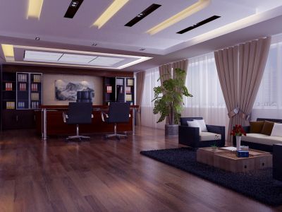 　办公室-300㎡-现代风效果图