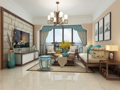 国和苑-102㎡-中式风效果图