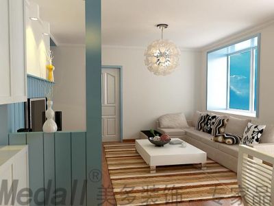 罗马假日-118㎡-地中海风效果图