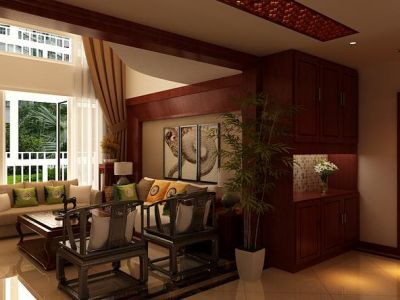 东信·星河湾-260㎡-中式风效果图