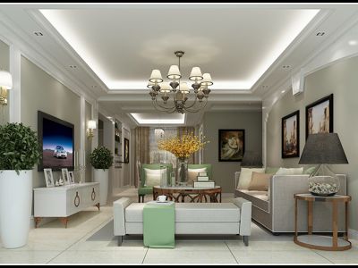 万达广场-127㎡-欧式风效果图