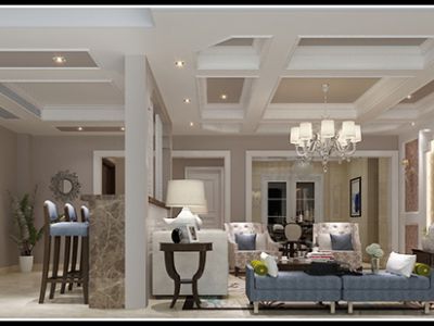 阳光国际-143㎡-欧式风效果图