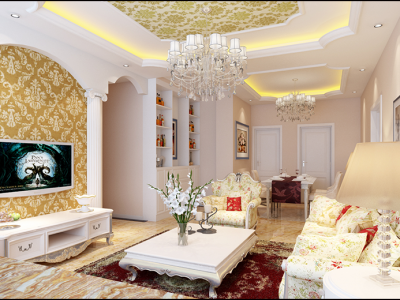 御水兰庭-90㎡-欧式风效果图