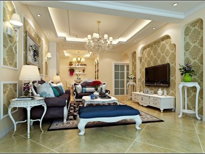 外滩一号-120㎡-欧式风效果图