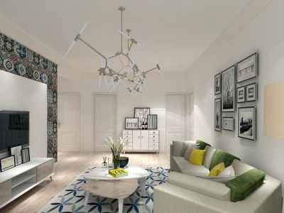 海伦春天-76㎡-欧式风效果图