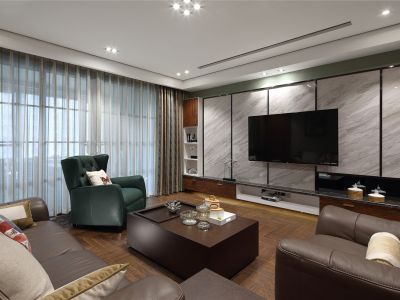 和谐花园-120㎡-港式风效果图