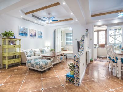 合一中央城-90㎡-地中海风效果图