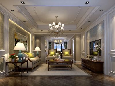 浙建太和丽都-130㎡-美式风效果图