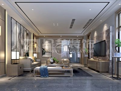 景瑞别墅-350㎡-中式风效果图