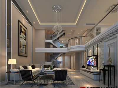 高尔夫湖滨花苑-300㎡-现代风效果图