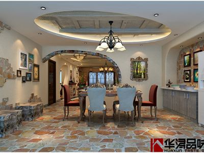 水岸华府-260㎡-混搭风效果图