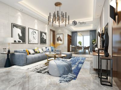 三箭银苑-130㎡-现代风效果图