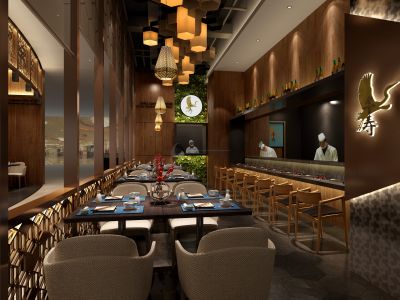 千寿寿司店　-100㎡-日式风效果图