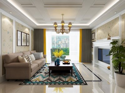 铁建西派国际-126㎡-美式风效果图